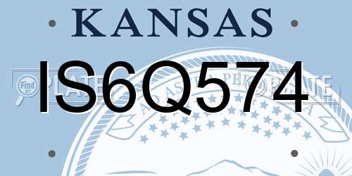 IS6Q574 Kansas License Plate