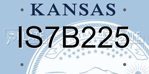 IS7B225 Kansas License Plate