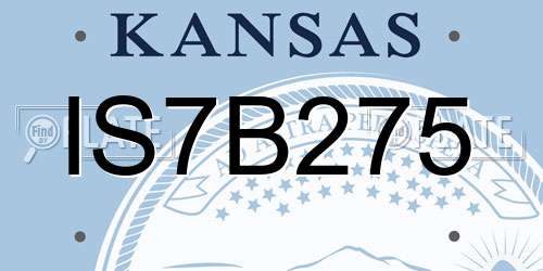 IS7B275 Kansas License Plate
