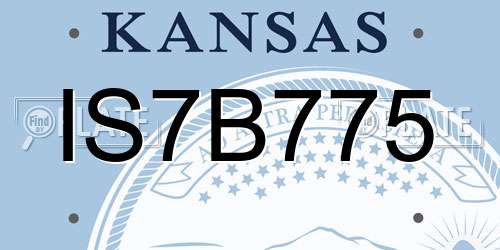 IS7B775 Kansas License Plate