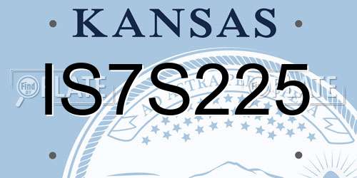 IS7S225 Kansas License Plate