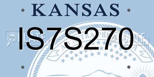 IS7S270 Kansas License Plate