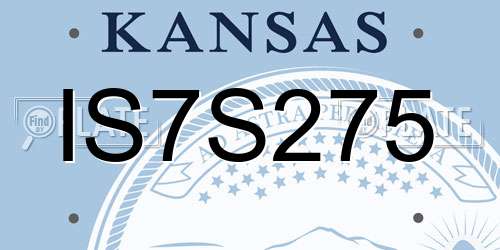 IS7S275 Kansas License Plate