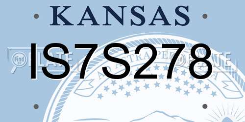 IS7S278 Kansas License Plate
