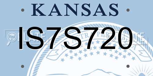 IS7S720 Kansas License Plate