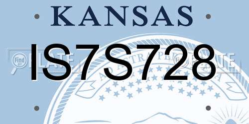 IS7S728 Kansas License Plate