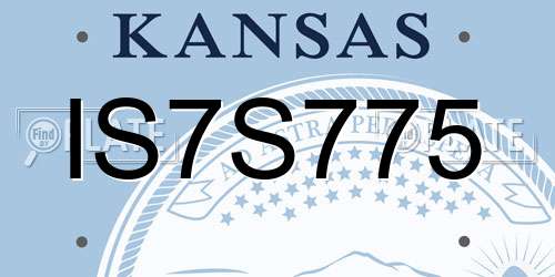 IS7S775 Kansas License Plate
