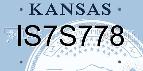 IS7S778 Kansas License Plate