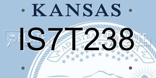 IS7T238 Kansas License Plate