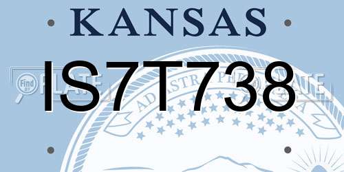 IS7T738 Kansas License Plate