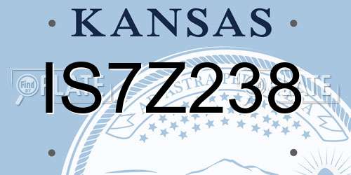 IS7Z238 Kansas License Plate