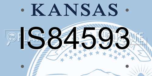 IS84593 Kansas License Plate