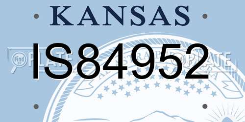 IS84952 Kansas License Plate