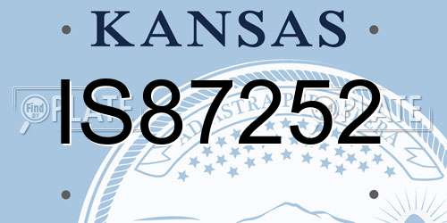IS87252 Kansas License Plate