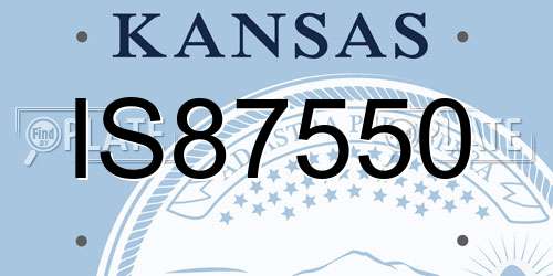 IS87550 Kansas License Plate