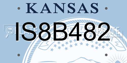 IS8B482 Kansas License Plate