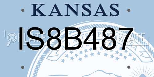 IS8B487 Kansas License Plate