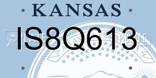 IS8Q613 Kansas License Plate