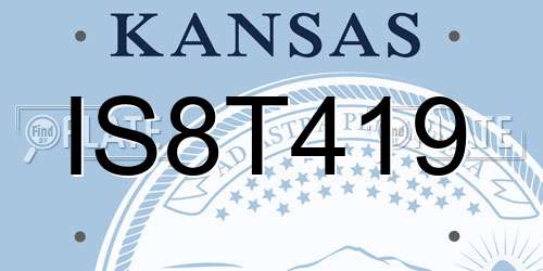 IS8T419 Kansas License Plate