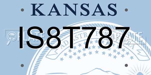 IS8T787 Kansas License Plate