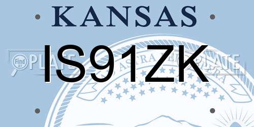 IS91ZK Kansas License Plate