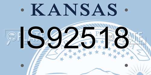 IS92518 Kansas License Plate