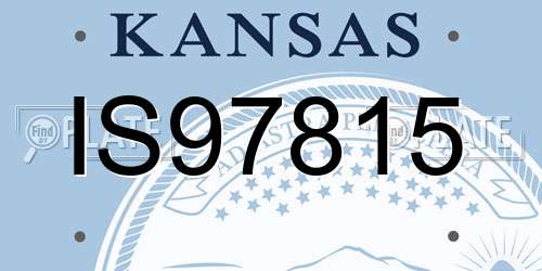 IS97815 Kansas License Plate