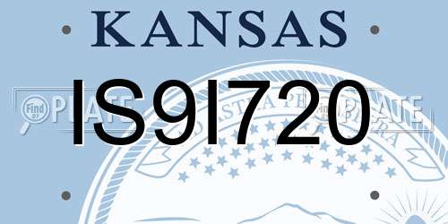 IS9I720 Kansas License Plate