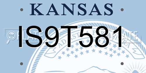 IS9T581 Kansas License Plate