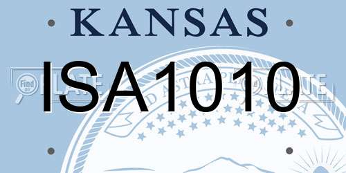 ISA1010 Kansas License Plate