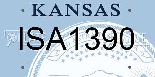 ISA1390 Kansas License Plate