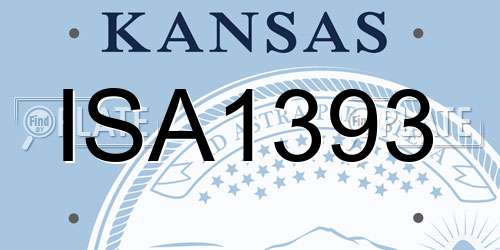 ISA1393 Kansas License Plate