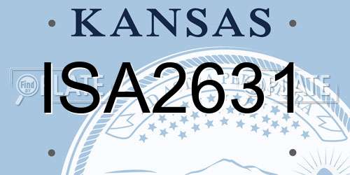 ISA2631 Kansas License Plate