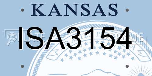 ISA3154 Kansas License Plate