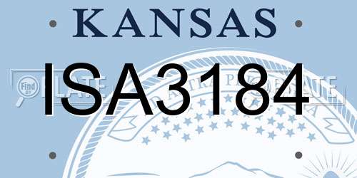 ISA3184 Kansas License Plate