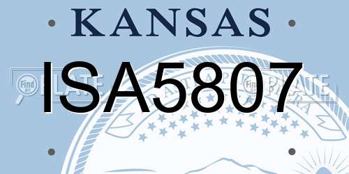 ISA5807 Kansas License Plate