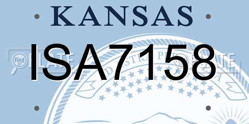 ISA7158 Kansas License Plate