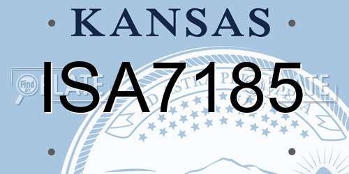 ISA7185 Kansas License Plate