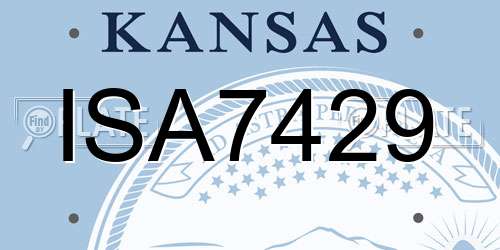 ISA7429 Kansas License Plate