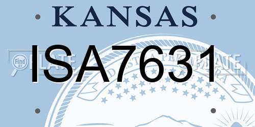 ISA7631 Kansas License Plate