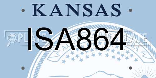 ISA864 Kansas License Plate