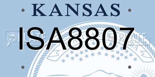 ISA8807 Kansas License Plate