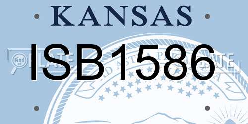 ISB1586 Kansas License Plate