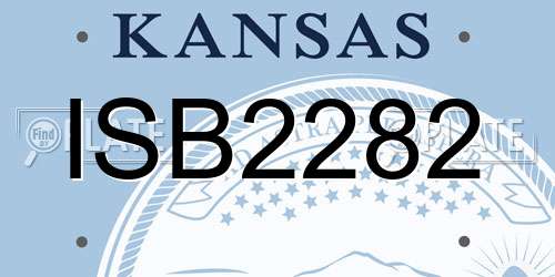 ISB2282 Kansas License Plate