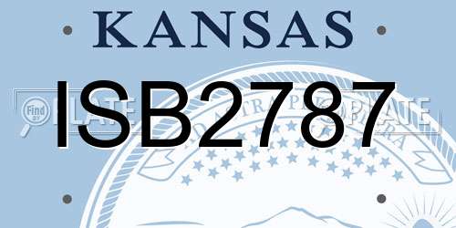 ISB2787 Kansas License Plate