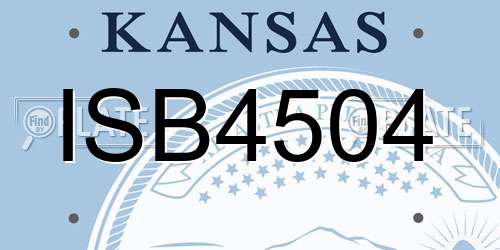 ISB4504 Kansas License Plate