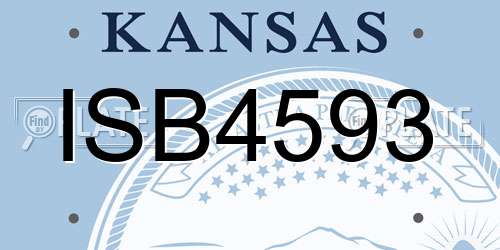 ISB4593 Kansas License Plate