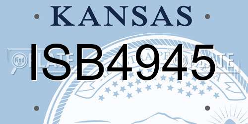 ISB4945 Kansas License Plate