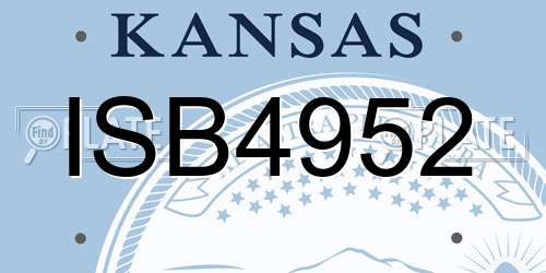ISB4952 Kansas License Plate