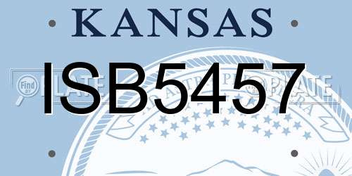 ISB5457 Kansas License Plate